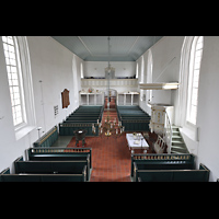 Krummhrn, Reformierte Kirche, Blick vom SPieltisch in die Kirche