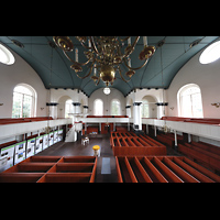 Leer, Groe Kirche, Bluick vom SPieltisch in die Kirche