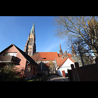 Schleswig, Dom St. Petri, Ansicht von Sden von der Pastorenstrae