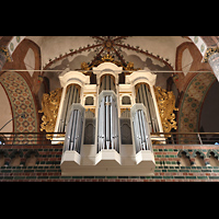 Schleswig, Dom St. Petri, Rckpositiv und Hauptprospekt perspektivisch