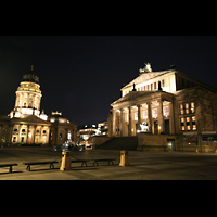 Berlin, Konzerthaus, Großer Saal, Konzerthaus und deutscher Dom bei Nacht