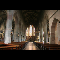 Rottweil, Heilig-Kreuz-Mnster, Innenraum / Hauptschiff in Richtung Chor