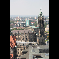 Dresden, Kathedrale (ehem. Hofkirche), Kathedrale von der Kuppel der Frauenkirche aus