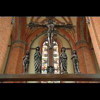 Gstrow, Pfarrkirche St. Marien, Triumphkreuzgruppe im Chor