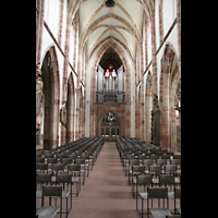 Saarbrücken, Stiftskirche St. Arnual, Innenraum / Hauptschiff in Richtung Orgel