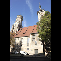 Stuttgart, Stiftskirche, Auenansicht von der Kirchstrae aus