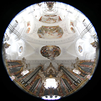 Weingarten, Basilika  St. Martin, Gabler-Orgel mit gesamtem Innenraum der Basilika