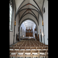 Schaffhausen, St. Johann, Blick vom Chor ins Hauptschiff zur Orgel