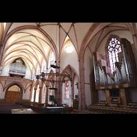Bhl, Stadtpfarrkirche Mnster St. Peter und Paul, Blick vom Chorraum auf beide Orgeln