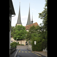 Luzern, Hofkirche St. Leodegar, Blick von der Zinggentorstrae auf dem Chor der Hofkirche