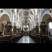 Praha (Prag), Strahov Klter Bazilika Nanebevzet Panny Marie (Klosterkirche), Innenraum in Richtung Chor