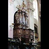 Praha (Prag), Strahov Klter Bazilika Nanebevzet Panny Marie (Klosterkirche), Chororgel seitlich