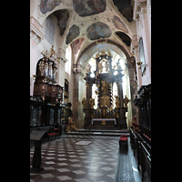 Praha (Prag), Strahov Klter Bazilika Nanebevzet Panny Marie (Klosterkirche), Chorraum mit Chororgel