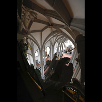 Grlitz, St. Peter und Paul (Sonnenorgel), Blick vom Dach der Orgel ber die Engel in die Kirche