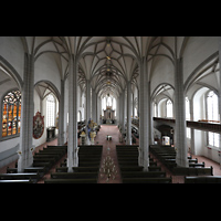 Grlitz, St. Peter und Paul (Sonnenorgel), Blick vom Spieltisch in die Kirche
