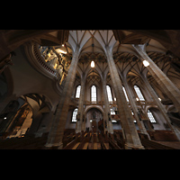 Freiberg, Dom St. Marien, Blick vom sdlichen Seitenschiff in den Raum mit Orgelempore (links)