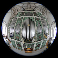 Grlitz, St. Peter und Paul (Sonnenorgel), Gesamte Orgel mit Spieltisch