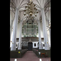 Grlitz, St. Peter und Paul (Sonnenorgel), Orgelempore mit Sonnenorgel