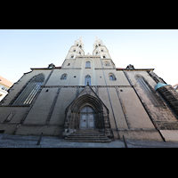 Grlitz, St. Peter und Paul (Sonnenorgel), Westfassade mit Doppeltrmen