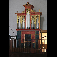 Lausanne, Saint-François, Spanische Orgel von der Empore der italienischen Orgel aus gsehen