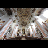Metten, Benediktinerabtei, Klosterkirche St. Michael, Innenraum mit Deckengemlden