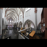 Mnchengladbach, Citykirche, Seitlicher Blick von der Orgelempore in die Kirche