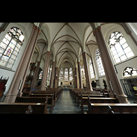 Willich, St. Johannes Baptist, Innenraum in Richtung Chor mit Gewlbe