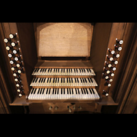 Berlin, Musikinstrumenten-Museum, Gray-Orgel - Spieltisch