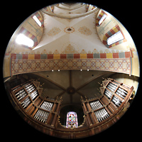 Königslutter, Kaiserdom, Orgel und Blick ins Gewölbe