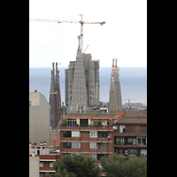 Barcelona, La Sagrada Familia, Blick vom Park Güell zur Sagrada Familia