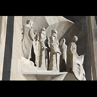 Barcelona, La Sagrada Familia, Detail der Passionsfassade: 