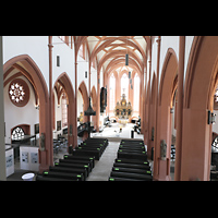 Bayreuth, Stadtkirche Heilig Dreifaltigkeit, Seitlicher Blick von der Orgelempore in die Kirche