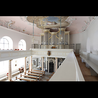 Bayreuth, Schlosskirche, Blick von der Seitenempore zur Orgel