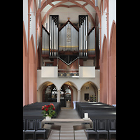 Bayreuth, Stadtkirche Heilig Dreifaltigkeit, Innenraum in Richtung Hauptorgel