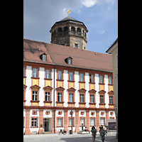 Bayreuth, Schlosskirche, Blick von der Maximilianstraße zur Schlosskirche