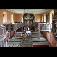 Harbke, St. Levin, Blick von der Altar-Empore in Richtung Orgel