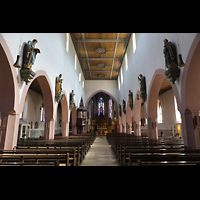 Offenburg, St. Philippus und Jakobus (Weingartenkirche), Innenraum in Richtung Chor