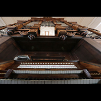 Kintzheim, Saint-Martin, Orgel mit Spieltisch perspektivisch