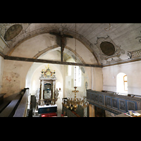 Jüterbog, St. Jacobi, Seitlicher Blick von der Orgelempore in die Kirche