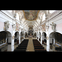 Regensburg, Basilika St. Emmeram, Blick von der Orgelempore in die Basilika