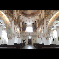 Regensburg, Stiftspfarrkirche St. Kassian, Innenraum in Richtung Orgel