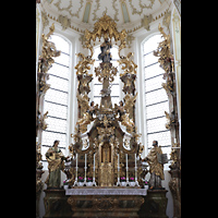 Regensburg, Stiftspfarrkirche St. Kassian, Hochaltar von 1908 (Rekonstruktion des 1759 geschaffenen und 1864 zerstörten Altars)