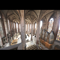 Nrnberg (Nuremberg), St. Sebald, Blick vom Balkon in der nrdlichen Vierung in den Chorraum mit Orgel
