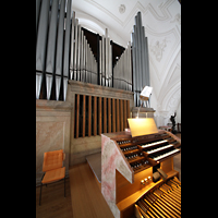 Weilheim i.OB., Stadtpfarrkirche Mari Himmelfahrt, Orgel mit Spieltisch
