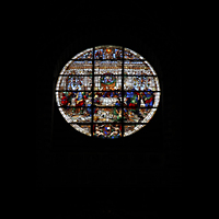 Siena, Cattedrale di Santa Maria Assunta, Fensterrosette in der Fassade von Duccio di Buoninsegna