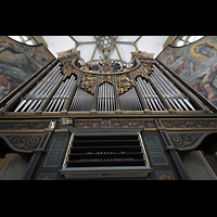Augsburg, St. Ulrich und Afra, Orgelprospekt vom Spieltisch aus