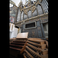 Augsburg, St. Ulrich und Afra, Orgel und Spieltisch