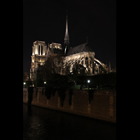 Paris, Cathédrale Notre-Dame, Gesamtansicht bei Nacht