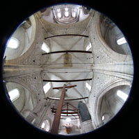 Sion (Sitten), Notre-Dame-de-Valre (Burgkirche), Gesamtansicht Innenraum vom Lettner aus