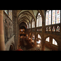 Strasbourg (Straburg), Cathdrale Notre-Dame, Blick vom Schwalbennest des Hauptorgel ins Hauptschiff